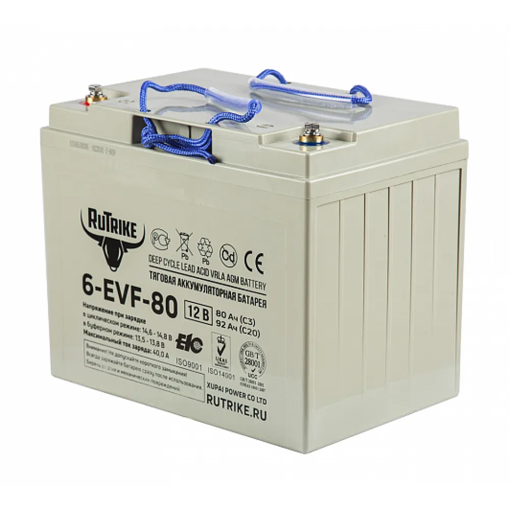 Тяговый аккумулятор RuTrike 6-EVF-80 (12V80A/H C3) 2